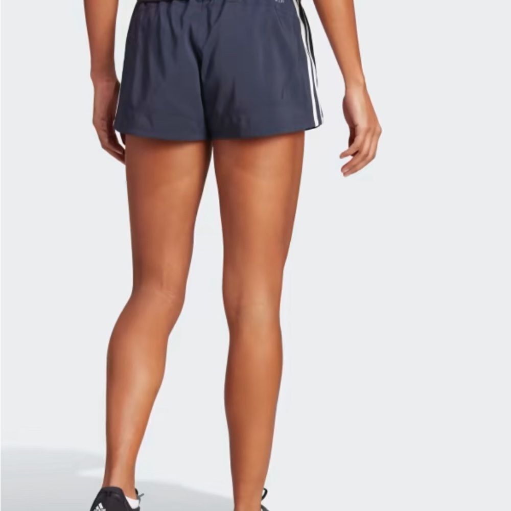 adidas Women's Pacer 3-stripes Woven Shorts Black NWT XL Legend Ink Navy/ White - Picture 4 of 6